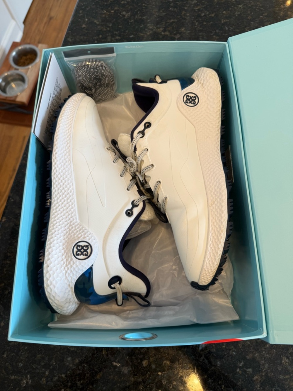 G/FORE White and Navy MG4+ 02 Camo Accent Golf Shoes - Like New